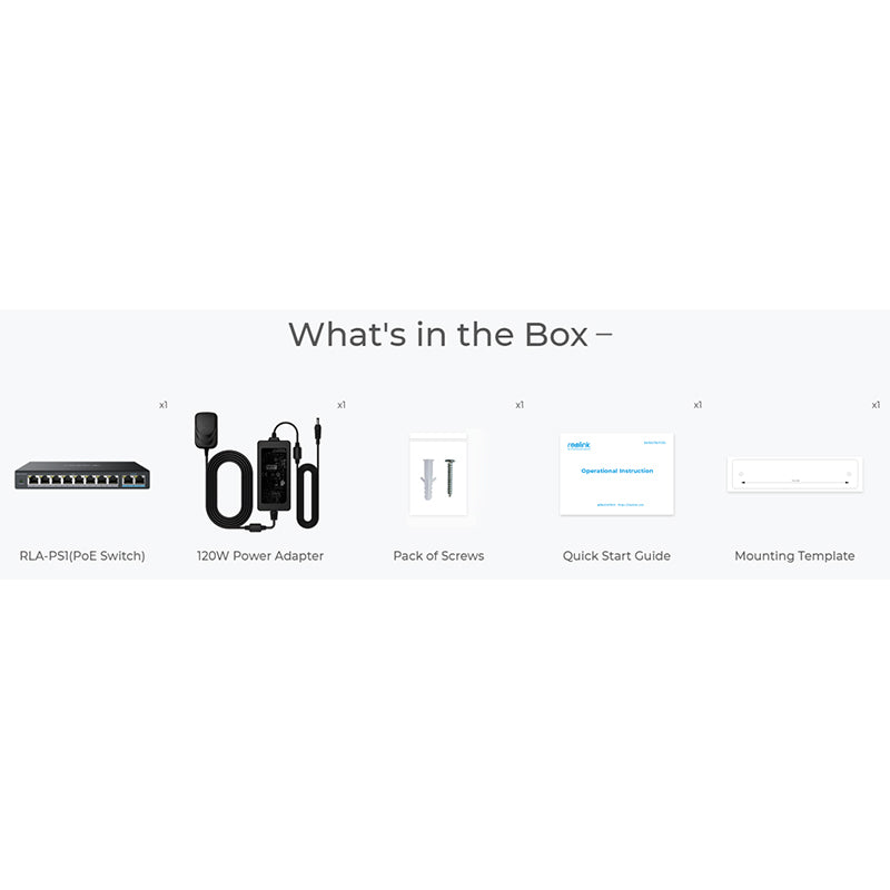 RLA-PS1 Reolink 10-Port PoE Switch with 120W PoE Power Budget By Reolink - Buy Now - AU $87.09 At The Tech Geeks Australia