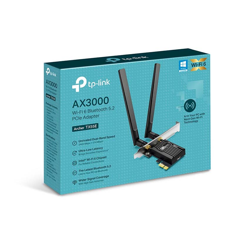 ARCHER TX55E TP-Link AX3000 Wi-Fi 6 Bluetooth 5.2 PCIe Adapter By TP-LINK - Buy Now - AU $59.84 At The Tech Geeks Australia