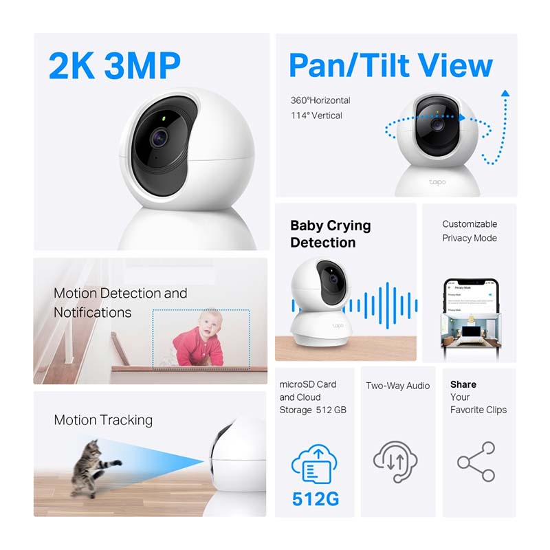 TC71 TP-Link Pan/Tilt Home Security Wi-Fi Camera By TP-LINK - Buy Now - AU $50.58 At The Tech Geeks Australia