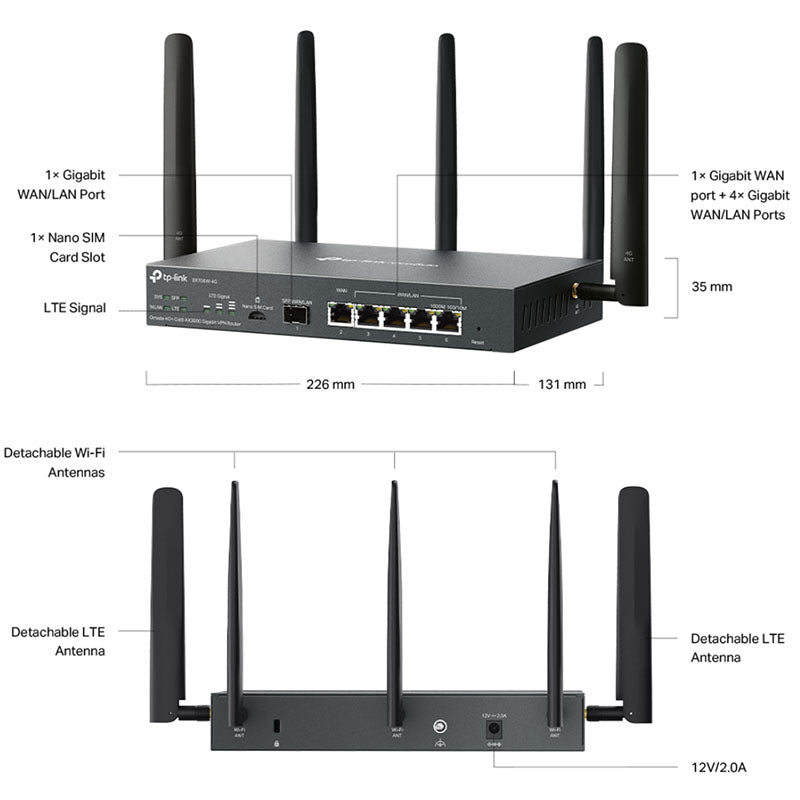 TL-ER706W-G TP-Link Omada 4G+ Cat6 AX3000 Gigabit VPN Router By TP-LINK - Buy Now - AU $420.30 At The Tech Geeks Australia