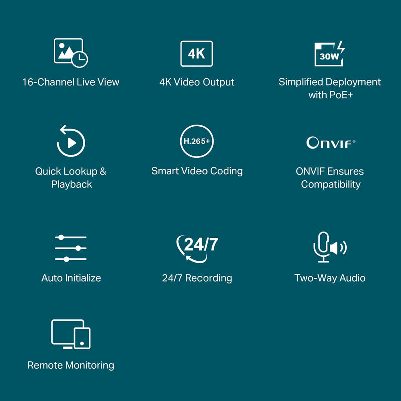 NVR2016H-16P TP-Link VIGI 16 Channel Network Video Recorder with PoE By TP-LINK - Buy Now - AU $395.52 At The Tech Geeks Australia