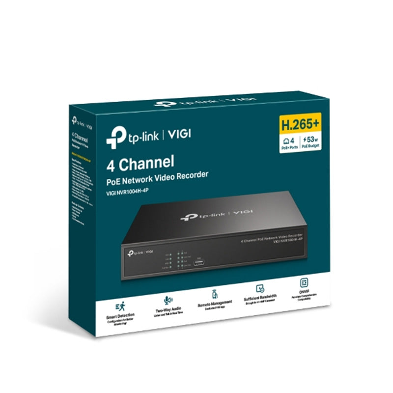 VIGI NVR1004H-4P TP-Link VIGI 4 Channel PoE+ Network Video Recorder By TP-LINK - Buy Now - AU $150.75 At The Tech Geeks Australia