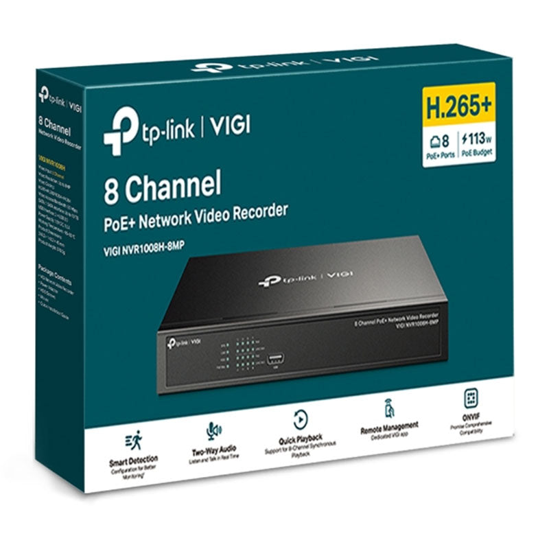 VIGI NVR1008H-8MP TP-Link VIGI 8 Channel PoE+ Network Video Recorder By TP-LINK - Buy Now - AU $226.61 At The Tech Geeks Australia