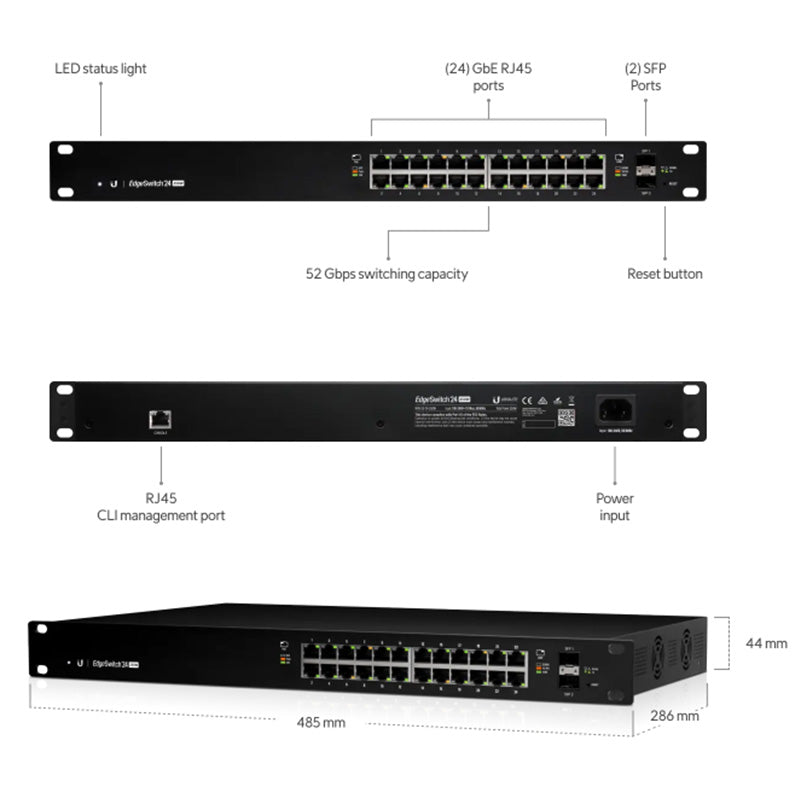 ES-24-250W Ubiquiti UISP EdgeSwitch 24 PoE (250W) By Ubiquiti - Buy Now - AU $681.25 At The Tech Geeks Australia