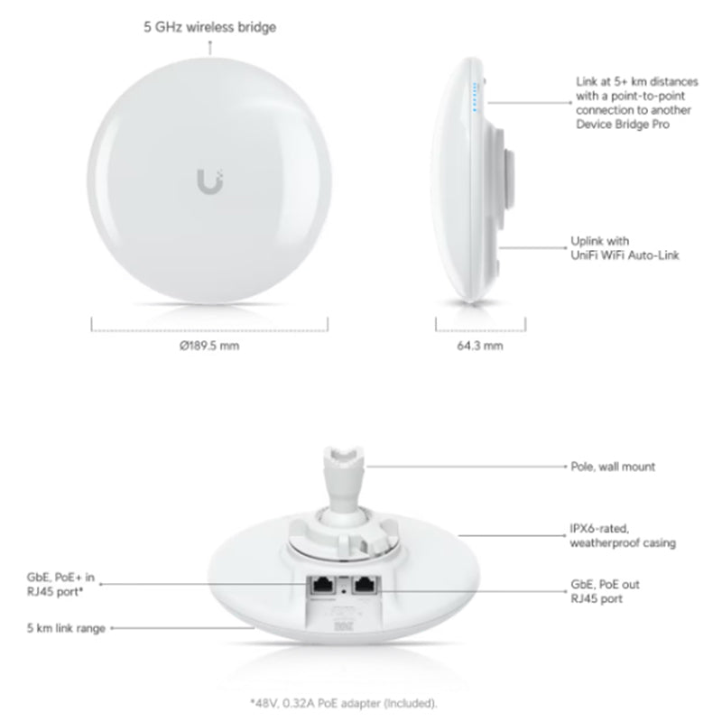 UDB-Pro Ubiquiti UniFi Device Bridge Pro By Ubiquiti - Buy Now - AU $385.87 At The Tech Geeks Australia