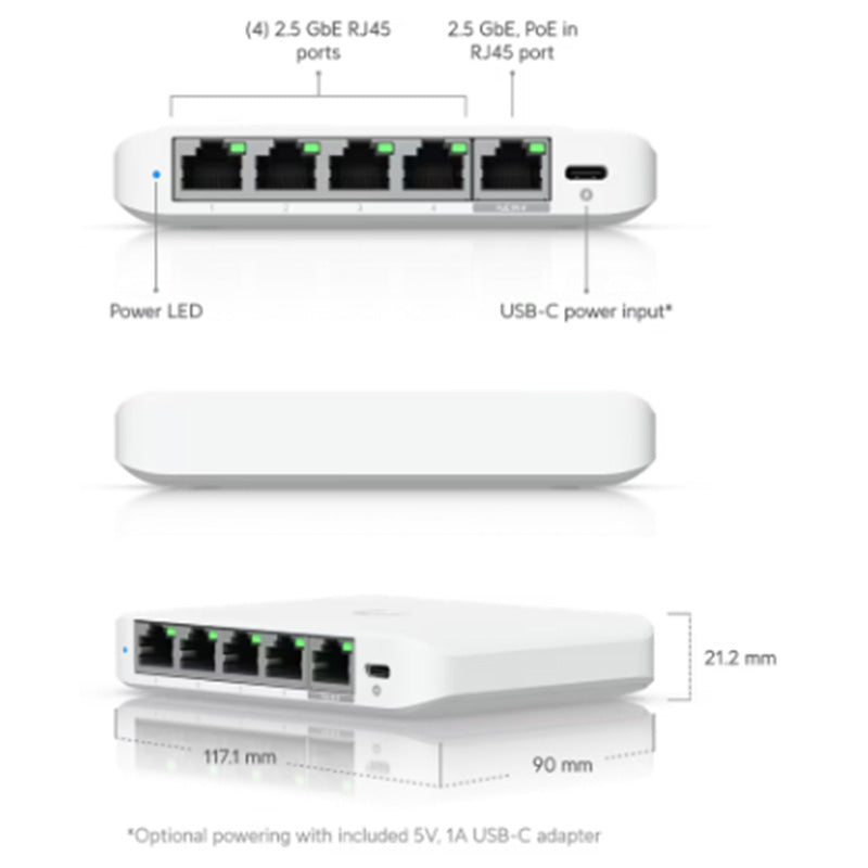 USW-Flex-2.5G-5 Ubiquiti UniFi Switch Flex Mini 5 Port, 2.5GbE Switch By Ubiquiti - Buy Now - AU $103.05 At The Tech Geeks Australia