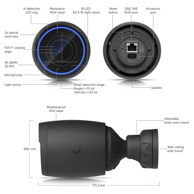 UVC-AI-Pro Ubiquiti UniFi AI Professional PoE Camera By Ubiquiti - Buy Now - AU $975.54 At The Tech Geeks Australia