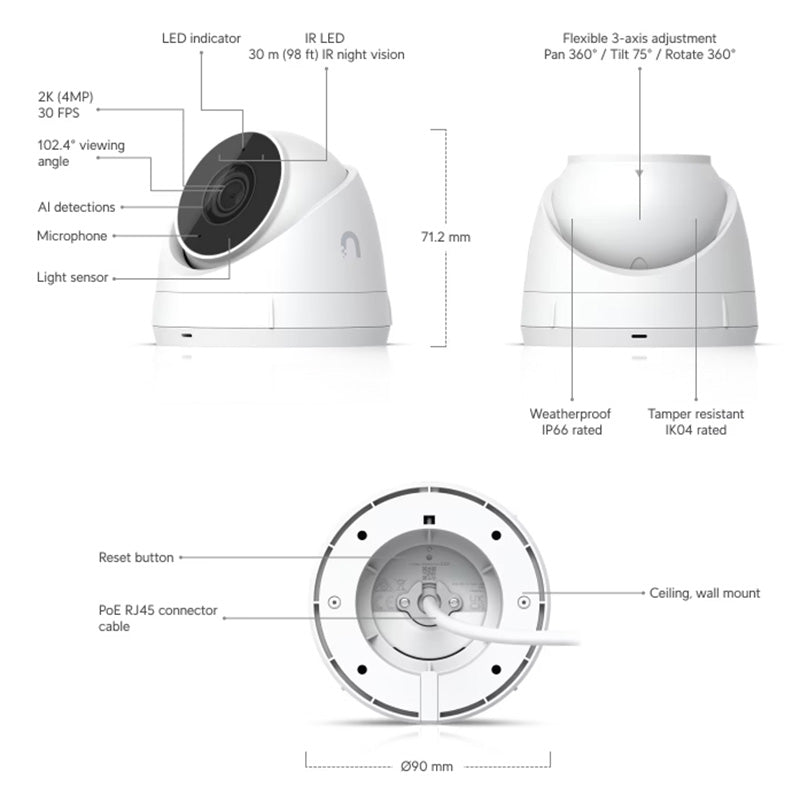 UVC-G5-Turret-Ultra Ubiquiti UniFi Protect Camera G5 Turret Ultra By Ubiquiti - Buy Now - AU $168.32 At The Tech Geeks Australia
