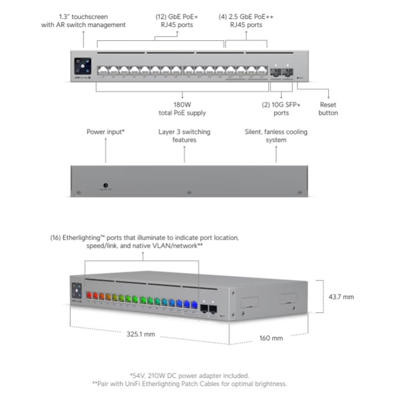 USW-Pro-Max-16-PoE (180W) Ubiquiti UniFi Switch Pro Max 16 Port PoE By Ubiquiti - Buy Now - AU $766.01 At The Tech Geeks Australia