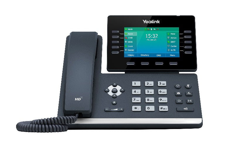Yealink T54W, 16 Line IP HD Phone, 4.3' 480 x 272 colour screen, HD voice, Dual Gig Ports, Built in Bluetooth and WiFi, USB 2.0 Port, SBC Ready