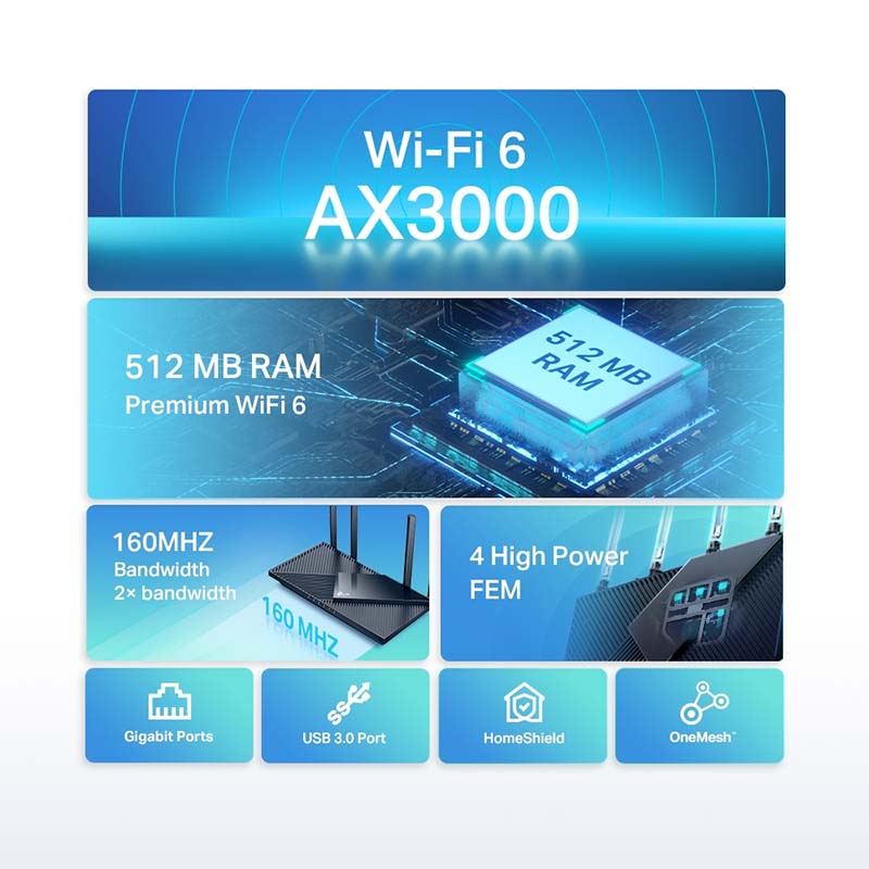 ARCHER AX55 TP-Link AX3000 Dual Band Gigabit Wi-Fi 6 Router By TP-LINK - Buy Now - AU $136.25 At The Tech Geeks Australia