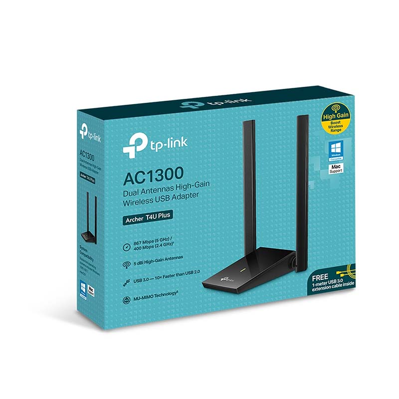 ARCHER T4U PLUS TP-Link AC1300 Dual Antennas High-Gain Wireless USB Adapter By TP-LINK - Buy Now - AU $49.14 At The Tech Geeks Australia