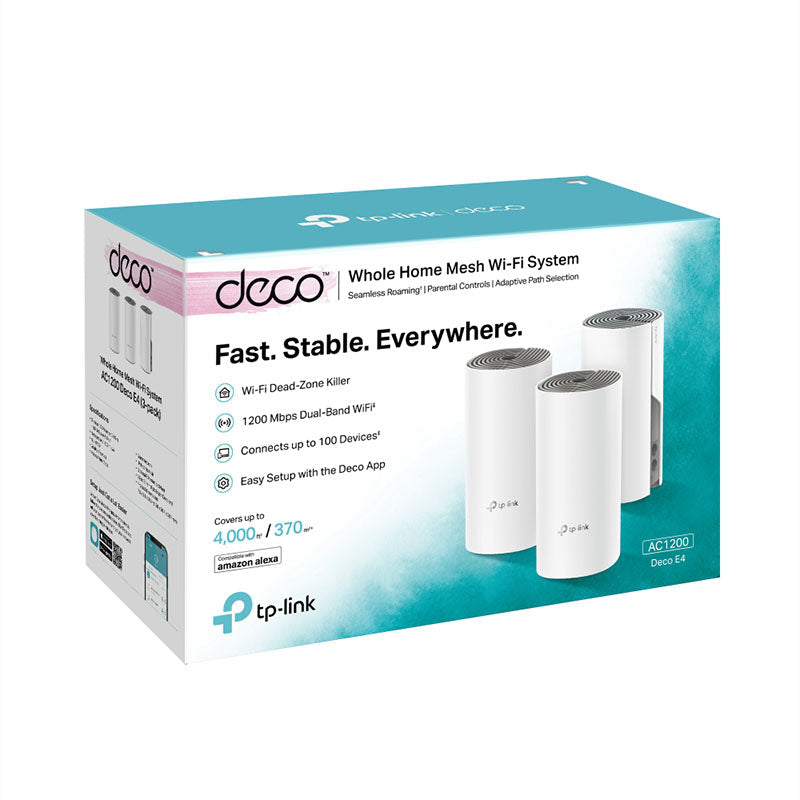 DECO E4(3-PACK) TP-Link AC1200 Whole Home Mesh Wi-Fi System By TP-LINK - Buy Now - AU $129.17 At The Tech Geeks Australia