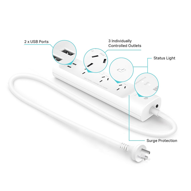 KP303 TP-Link Kasa Smart Wi-Fi Power Strip, 3 Smart Outlets By TP-LINK - Buy Now - AU $53.48 At The Tech Geeks Australia