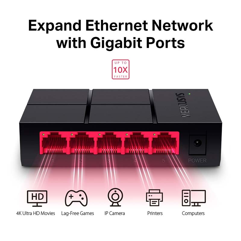 MS105G Mercusys 5-Port 10/100/1,000 Mbps Desktop Switch By TP-LINK - Buy Now - AU $14.28 At The Tech Geeks Australia