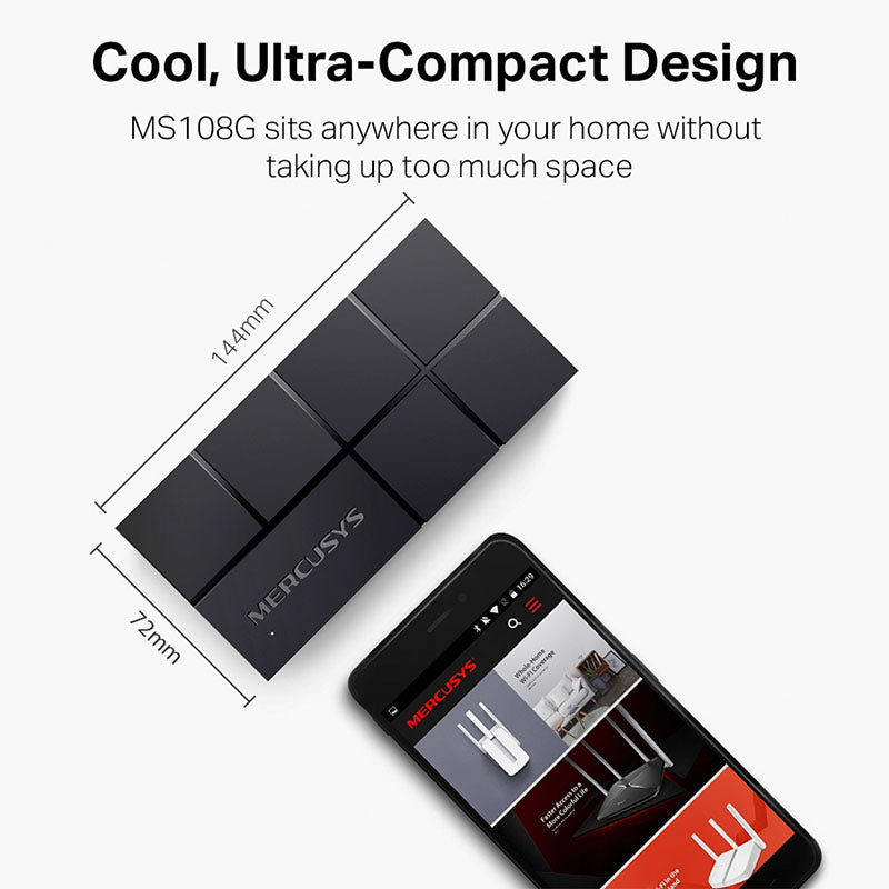 MS108G Mercusys 8-Port 10/100/1,000 Mbps Desktop Switch By TP-LINK - Buy Now - AU $24.42 At The Tech Geeks Australia