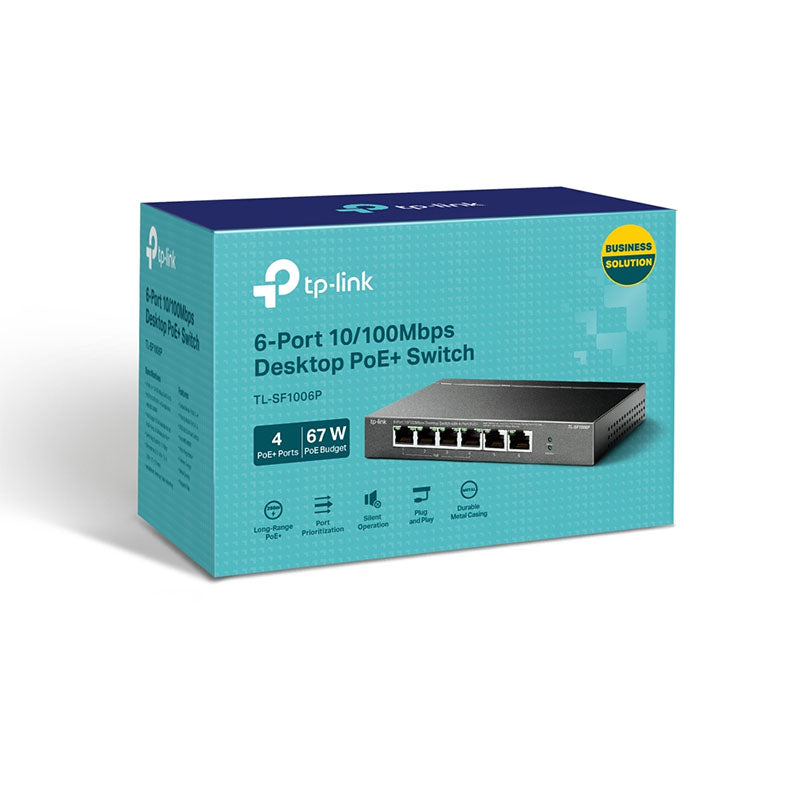 TL-SF1006P TP-Link 6-Port 10/100Mbps Desktop Switch with 4-Port PoE+ By TP-LINK - Buy Now - AU $51.12 At The Tech Geeks Australia