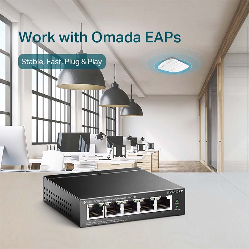 TL-SG1005LP TP-Link 5-Port Gigabit Desktop Switch with 4-Port PoE+ By TP-LINK - Buy Now - AU $59.84 At The Tech Geeks Australia