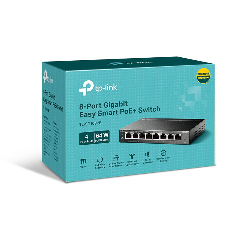 TL-SG108PE TP-Link 8-Port Gigabit Easy Smart Switch with 4-Port PoE+ By TP-LINK - Buy Now - AU $85.89 At The Tech Geeks Australia