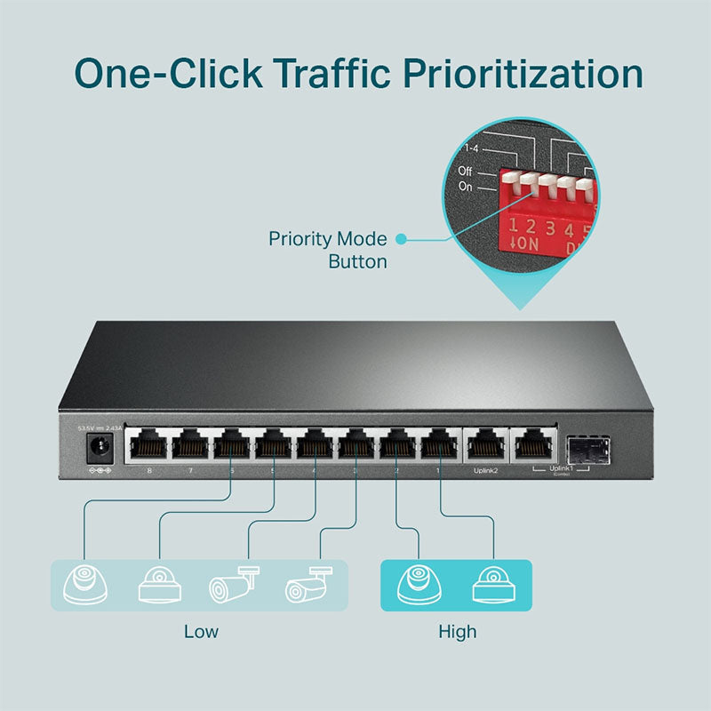 TL-SG1210MP TP-Link 10-Port Gigabit Desktop Switch with 8-Port PoE+ By TP-LINK - Buy Now - AU $146.50 At The Tech Geeks Australia