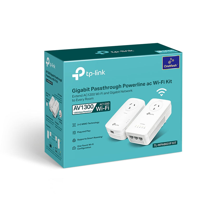 TL-WPA8631PKIT TP-Link AV1300 Gigabit Passthrough Powerline AC Wi-Fi Kit By TP-LINK - Buy Now - AU $248.40 At The Tech Geeks Australia