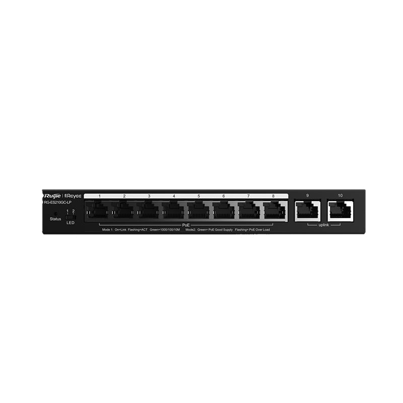 RG-ES210GC-LP Ruijie Reyee 10 Port Switch (8 x PoE+) By Ruijie - Buy Now - AU $192 At The Tech Geeks Australia
