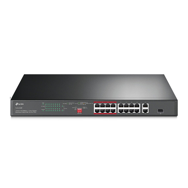 TL-SL1218P TP-Link 16-Port 10/100Mbps + 2-Port Gigabit Rackmount Switch with 16-Port PoE+ By TP-LINK - Buy Now - AU $215.93 At The Tech Geeks Australia