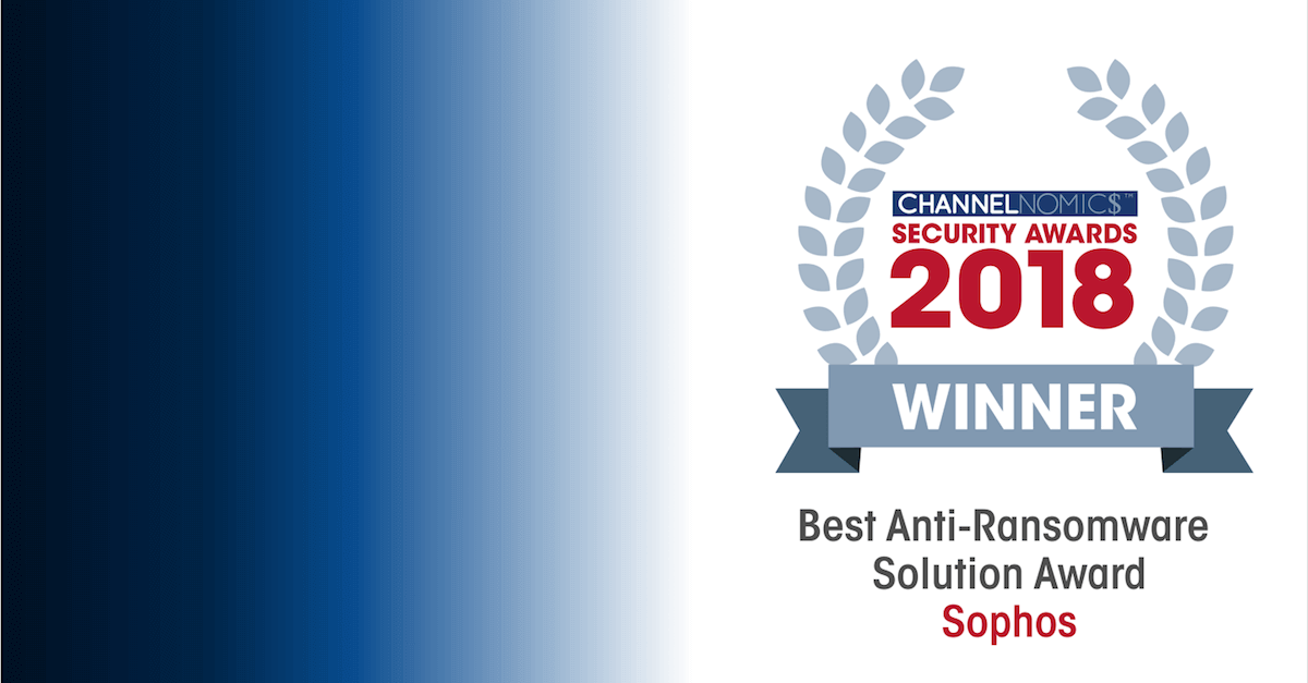 Sophos recognized for anti-ransomware success at Channelnomics Awards