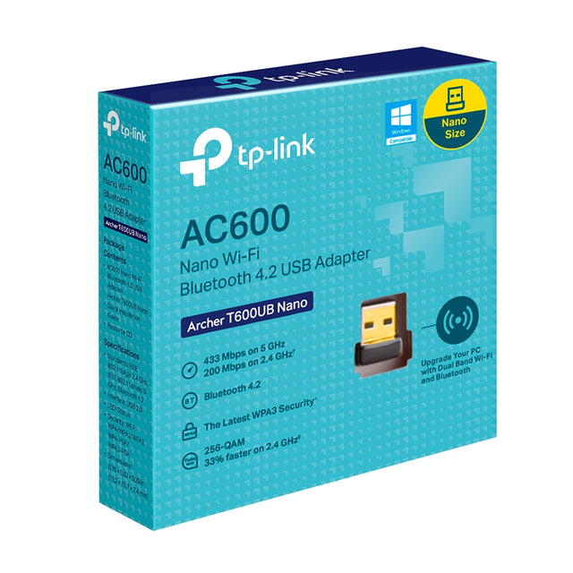 TP-Link Archer T600UB Nano AC600 Nano Wi-Fi Bluetooth USB Adapter, Up to 600Mbps speeds with 200Mbps @2.4GHz, 433Mbps@5GHz By TP-LINK - Buy Now - AU $31.59 At The Tech Geeks Australia