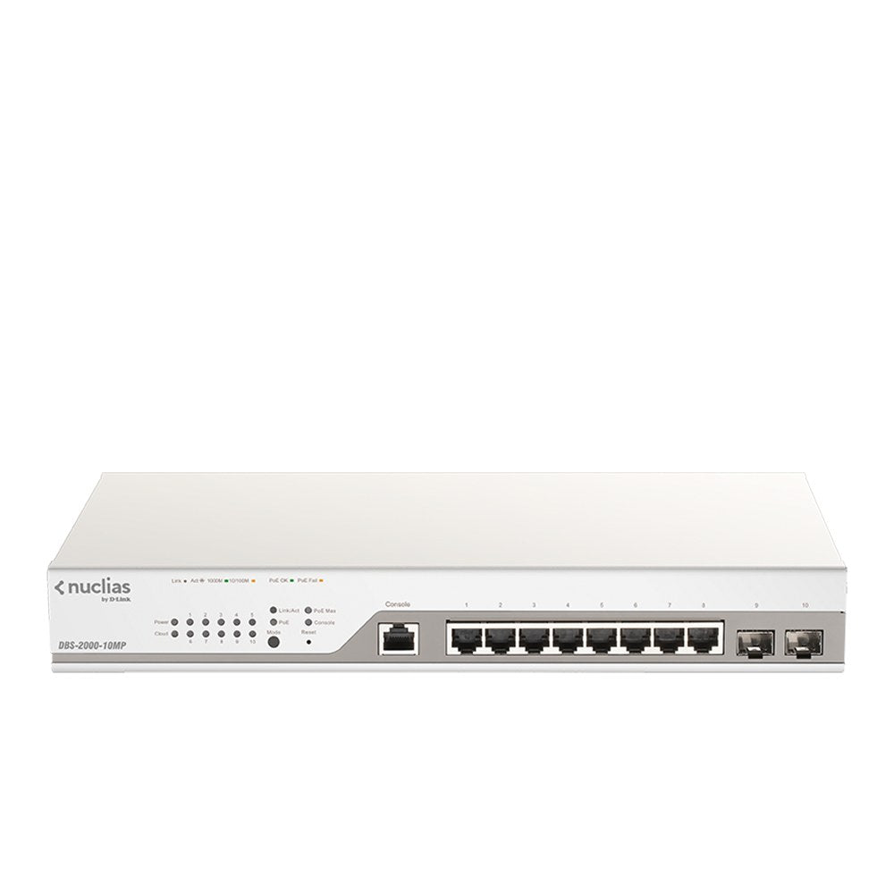 DBS-2000-10MP - D-Link 10-Port Gigabit Nuclias Cloud Managed PoE Switch