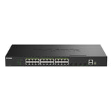 DGS-1530-28P - D-Link 28-Port Gigabit Smart Managed Stackable PoE+ Switch with 24 PoE+ Ports (370W) and 4 SFP+ Ports