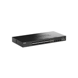 DGS-1530-28P - D-Link 28-Port Gigabit Smart Managed Stackable PoE+ Switch with 24 PoE+ Ports (370W) and 4 SFP+ Ports