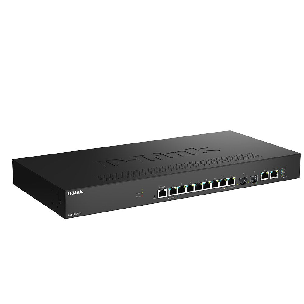 DMS-1250-12 - D-Link 12-Port Multi-Gigabit Smart Managed Switch with 8 2.5G, 2 10GBASE-T and 2 10G SFP+ Ports
