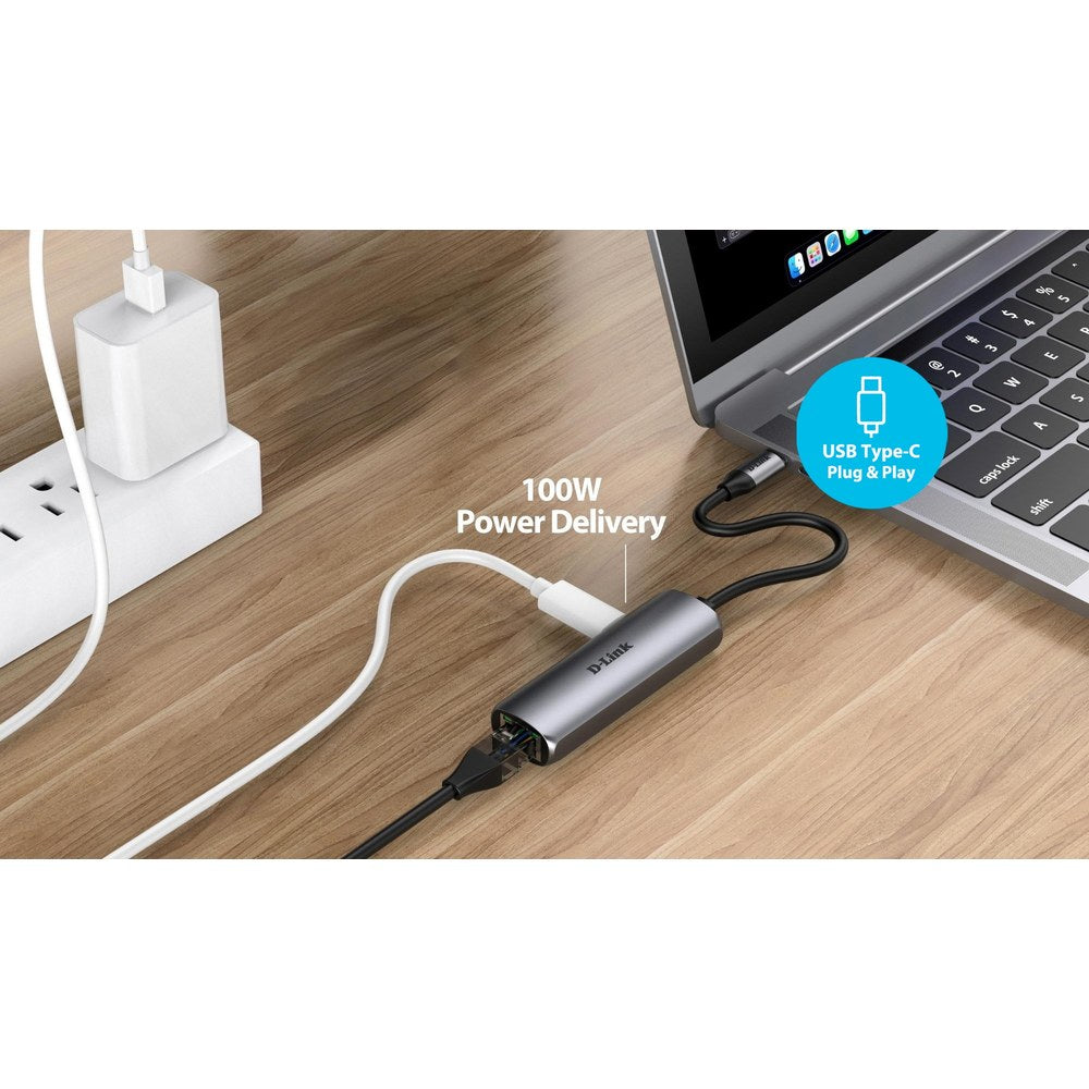 DUB-E255 - D-Link USB-C to 2.5Gbps Ethernet Adapter with 100W Power Delivery