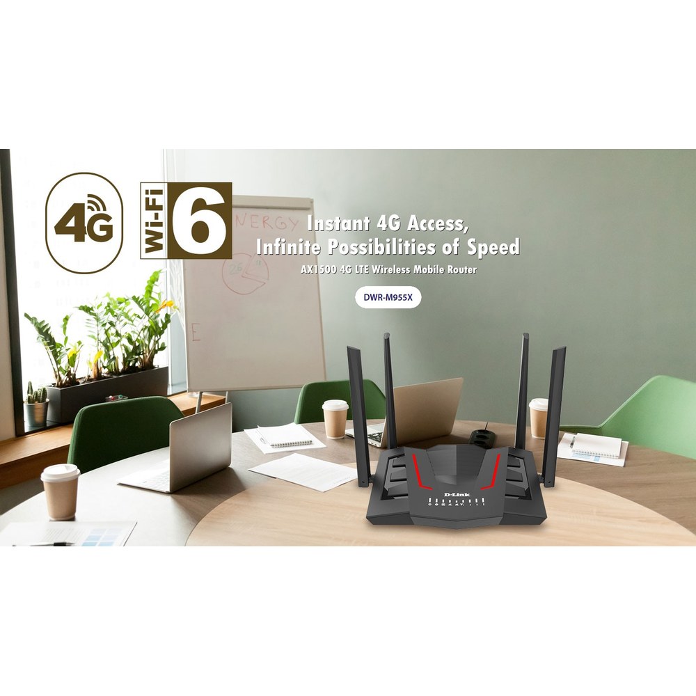 DWR-M955X - D-Link 4G LTE Cat 4 Wi-Fi 6 AX1500 Gigabit Router