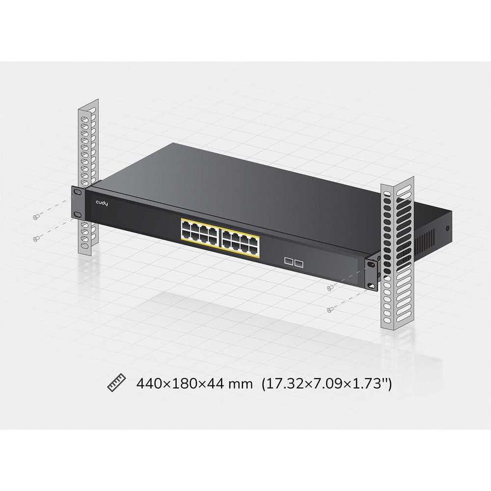 GS1016EPS2 - Cudy 16-Port Gigabit Cloud Easy-Managed PoE+ Switch with 2 SFP