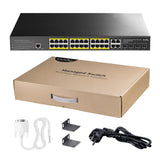 GS2028PS4-300W - Cudy 24-Port Gigabit Managed PoE+ Switch with 4 Gigabit Combo Ports 300W