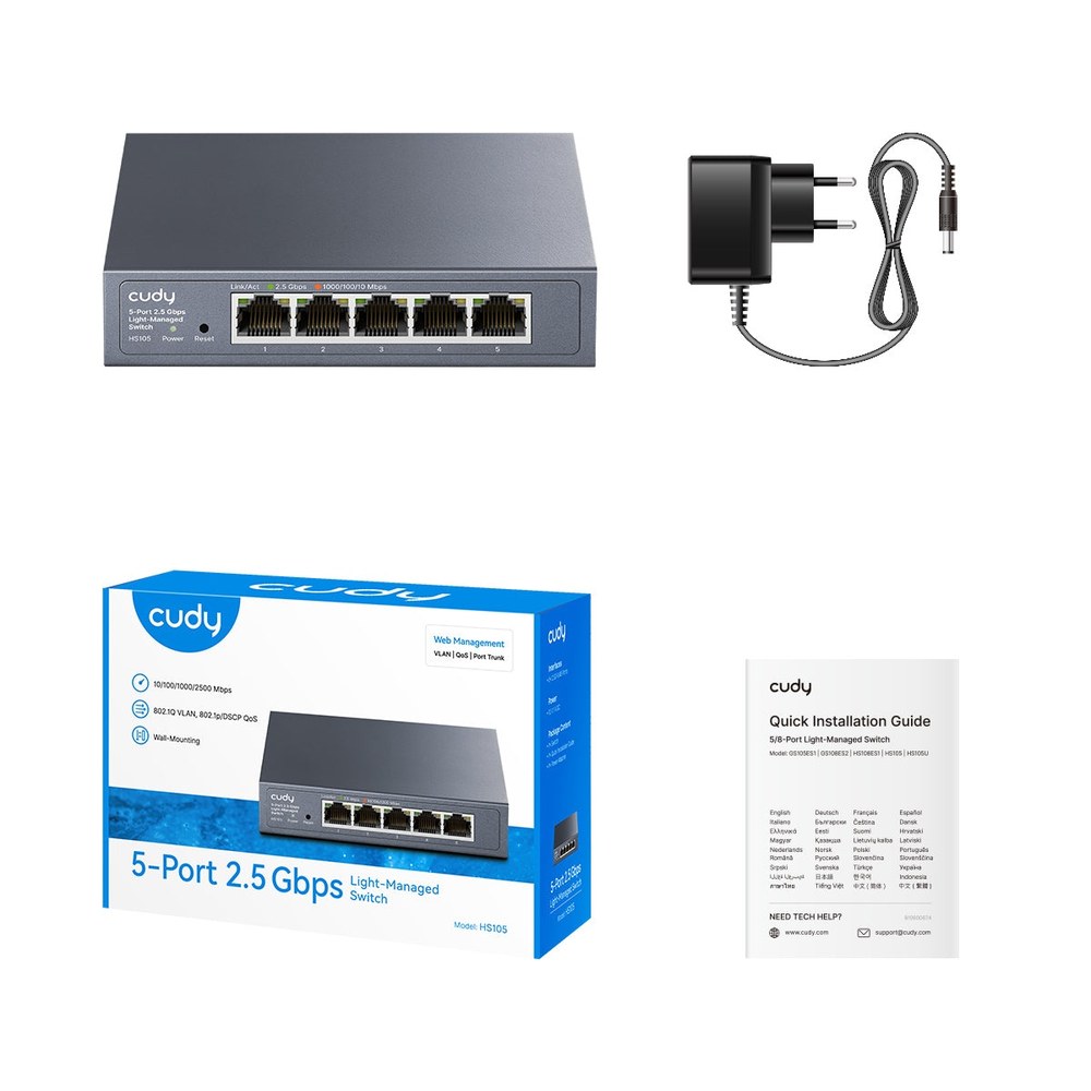 HS105 - Cudy 5-Port 2.5G Metal Switch