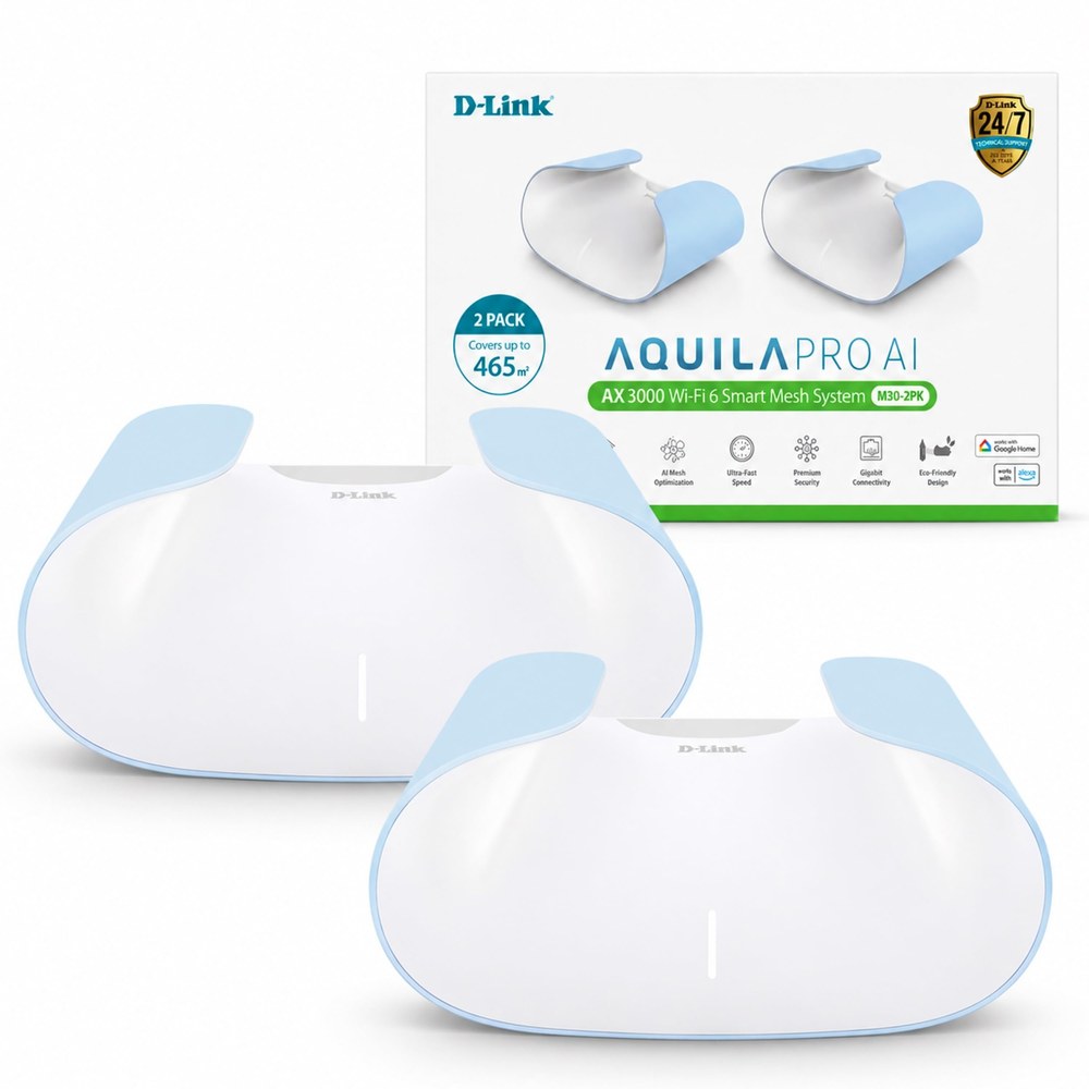 M30-2PK - D-Link AQUILA PRO AI AX3000 Wi-Fi 6 Smart Mesh System (2-Pack)