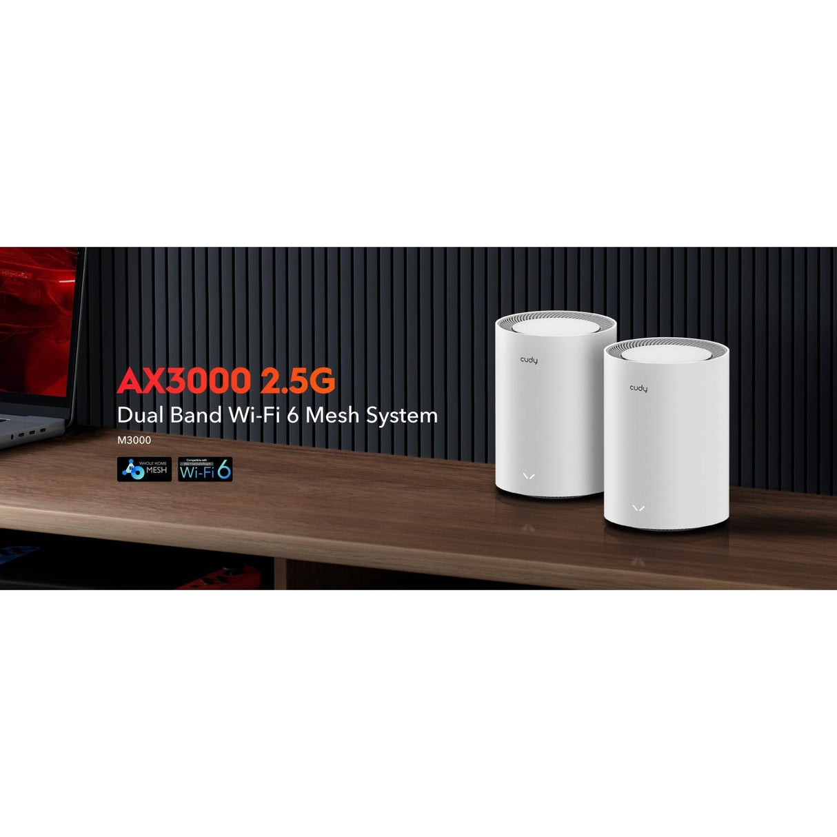 Cudy M3000 AX3000 WiFi 6 Mesh 2.5G Solution (1-Pack)