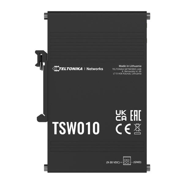 Teltonika TSW010 DIN Rail Ethernet Switch, 5x Ethernet Ports with speeds of up to 100 Mbps, Integrated DIN Rail Bracket, Plug and Play, PSU excluded By Teltonika - Buy Now - AU $44.80 At The Tech Geeks Australia