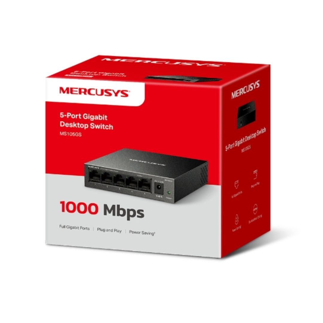 Mercusys MS105GS 5-Port Gigabit Desktop Switch, 5—10/100/1000 MbpsRJ45 port Supporting Auto-MDI/MDIX By TP-LINK - Buy Now - AU $21.65 At The Tech Geeks Australia