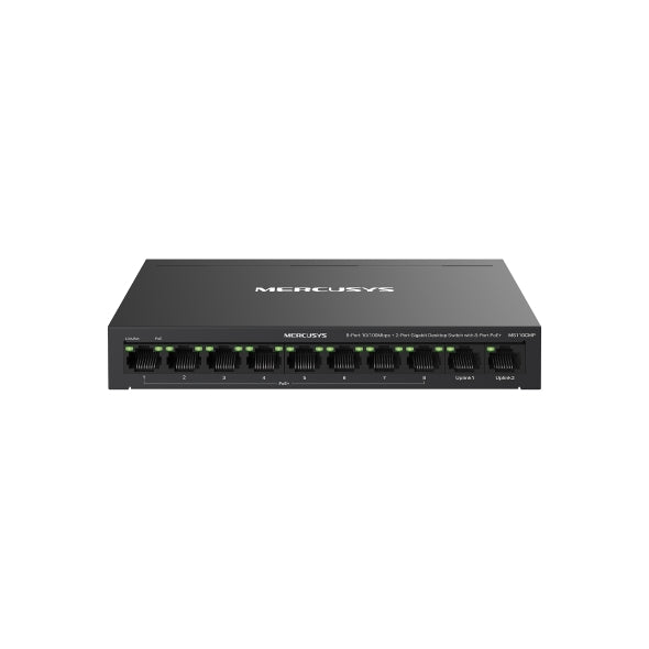 Mercusys MS110CMP 8-Port 10/100 Mbps + 2-Port Gigabit Desktop Switch with 8-Port PoE+ By TP-LINK - Buy Now - AU $62.36 At The Tech Geeks Australia