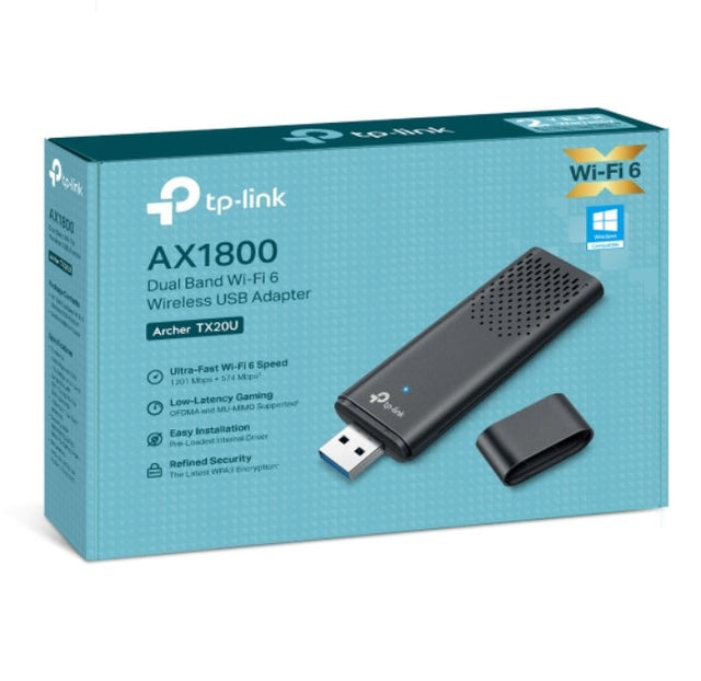 TP-Link Archer TX20U AX1800 Dual Band Wi-Fi 6 Wireless USB Adapter, 1201 Mbps at 5 GHz + 574 Mbps at 2.4 GHz, MU-MIMO, OFDMA, WPA3 By TP-LINK - Buy Now - AU $41.89 At The Tech Geeks Australia