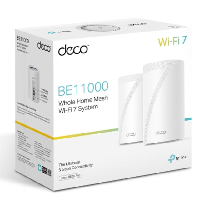 TP-Link Deco BE65 Pro(2-pack) BE11000 Whole Home Mesh WiFi 7 System, 688 Mbps at 2.4 GHz + 4320 Mbps at 5 GHz + 5760 Mbps at 6 GHz By TP-LINK - Buy Now - AU $808.24 At The Tech Geeks Australia