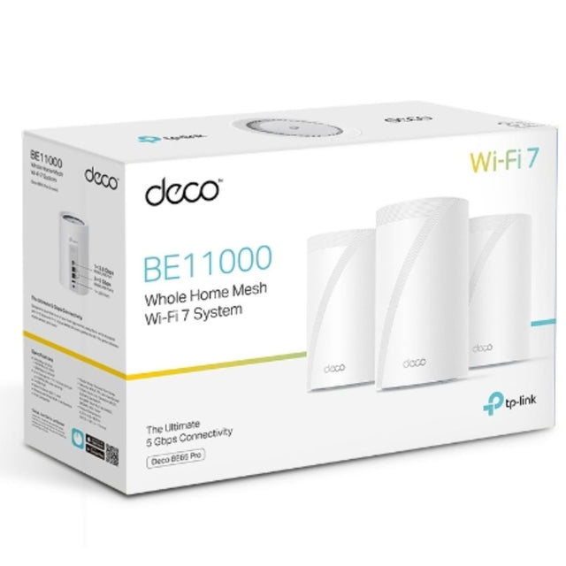TP-Link Deco BE65 Pro(3-pack) BE11000 Whole Home Mesh WiFi 7 System, 688 Mbps at 2.4 GHz + 4320 Mbps at 5 GHz + 5760 Mbps at 6 GHz By TP-LINK - Buy Now - AU $1141.45 At The Tech Geeks Australia