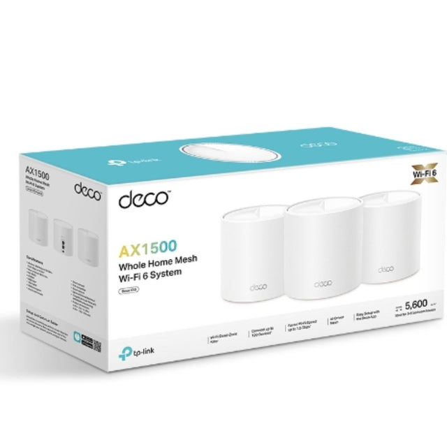 TP-Link Deco X1500(3-pack)  AX1500 Whole Home Mesh Wi-Fi 6 System, 300 Mbps at 2.4 GHz + 1201 Mbps at 5 GHz By TP-LINK - Buy Now - AU $301.98 At The Tech Geeks Australia
