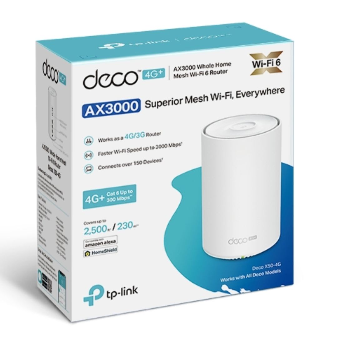 TP-Link Deco X50-4G(1-pack) 4G+ AX3000 Whole Home Mesh Wi-Fi 6 Router, Build-In 300Mbps 4G+ LTE Advanced Modem By TP-LINK - Buy Now - AU $324.79 At The Tech Geeks Australia