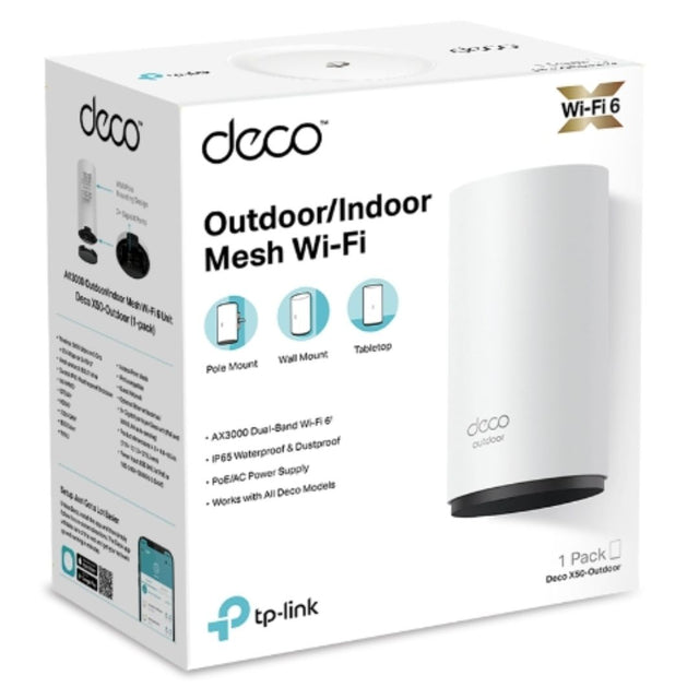 TP-Link Deco X50-Outdoor(1-pack) AX3000 Outdoor / Indoor Whole Home Mesh WiFi 6 Unit, 574 Mbps at 2.4 GHz + 2402 Mbps at 5 GHz By TP-LINK - Buy Now - AU $213.17 At The Tech Geeks Australia