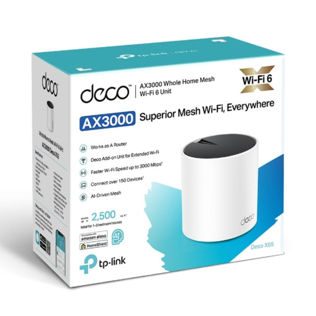 TP-Link Deco X55(1-pack) AX3000 Whole Home Mesh WiFi 6 Router, Dual-Band with Smart Antennas, MU-MIMO, HomeShield Security By TP-LINK - Buy Now - AU $150.46 At The Tech Geeks Australia